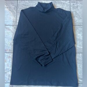 LL Bean Men’s Black 100% Cotton Long Sleeve Turtleneck Sweatshirt Solid Size 2XL